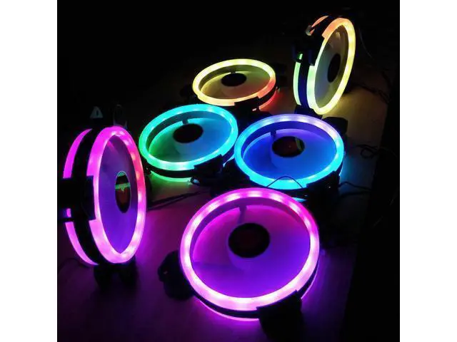 Alt view image 2 of 3 - 3PCS 120mm Hybrid RGB Case Fan Adjustable RGB LED Light Computer Case GPU Colorful Quiet Cooling Fan with Remote