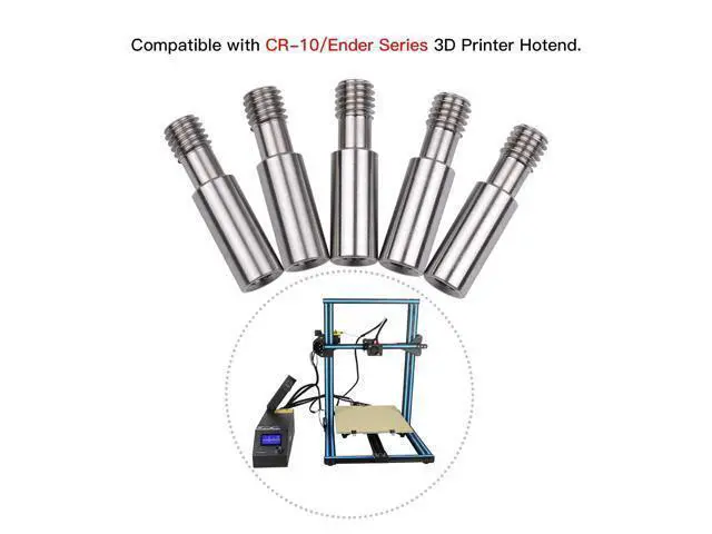 Alt view image 2 of 6 - CREALITY Parts 10pcs Metal Heatbreak Throat MK8 Extruder Tube M6 Screw 27mm Length For CR-10/Ender Series 3D Printer Hotend