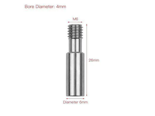 Alt view image 3 of 3 - CREALITY Parts 5pcs Metal Heatbreak Throat MK8 Extruder Tube M6 Screw 27mm Length For CR-10/Ender Series 3D Printer Hotend
