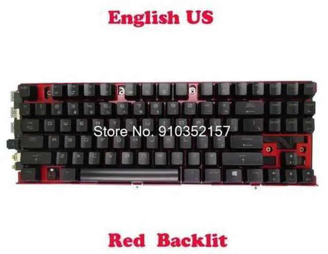 Main image of Red Backlit English Mechanical Keyboard For MSI GT80S 6QD-011US 6QE-001US GT80S 6QE-013US 6QF-074US MS-1814 GT80 United States