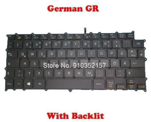 Main image of Laptop Backlit Keyboard For LG 13Z980 13ZD980 LG13Z98 SG-91020-2DA SN3871BL AEW73969835 German GR Black NO Frame