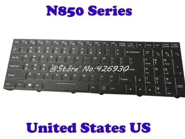 Main image of US English Backlit Keyboard For CLEVO N850 CVM15F23USJ4309 6-80-N85H0-011-1 CVM15F23USJ430B CVM15F2300J430M 6-80-N85H3-191-1