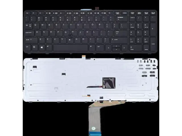 Alt view image 4 of 4 - Send Keyboard Film US Backlit Keyboards Positivo Notebook Dns for HP 15 17 G1 G2 ZBOOK Black Frame