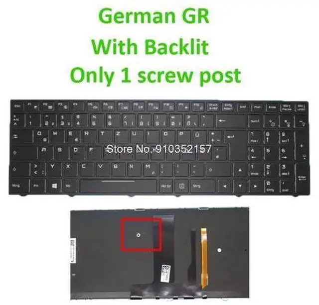 Main image of GR Backlit Keyboard For CLEVO N850 N850HK N857HK N855HJ N857HJ N950 CVM15F26D0J430J3 CVM15F26D0J430E 6-80-N85H0-072-1 German