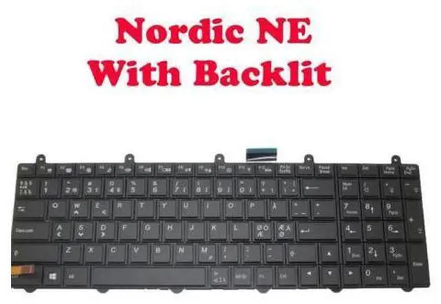 Main image of Laptop Keyboard For CLEVO P157SM P170SM P177SM V132150BK1 6-80-P2700-441-3 V132150BK3 Nordic NE With Backlit