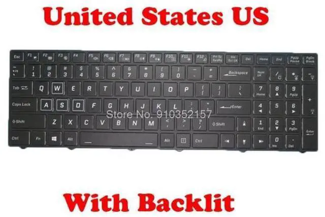 Main image of Laptop Colourful Backlit Keyboard For CLEVO CVM17L23USJ4301 6-80-PA7E0-012-1 English Black Frame LED PER KEY