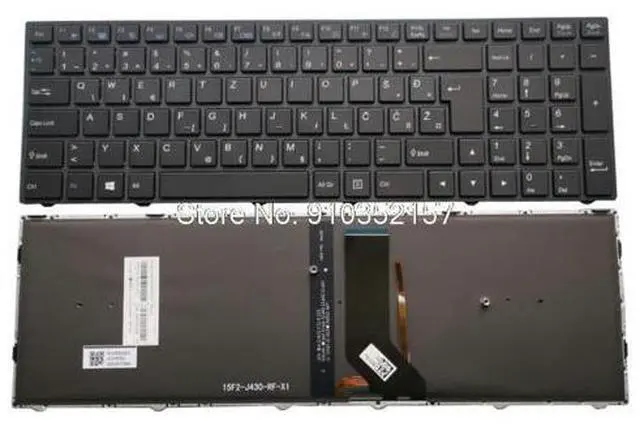 Main image of SA Backlit Keyboard For CLEVO N350DV N350DW N350TV N350TW N550RC1 N550RN N551RC N650DU Slovenian SL With Black Frame