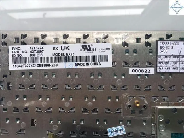 Alt view image 3 of 3 - For lenovo SL400 SL300 SL500 42t3774 42t3807 Uk English laptop keyboard with frame