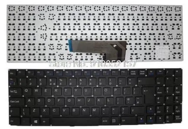 Main image of Laptop Keyboard For CLEVO MP-12C96GB-930W 6037B0103601 United Kingdom UK GB Black NO Frame