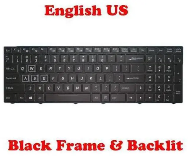 Main image of US English Backlit Keyboard For CLEVO N850EK1 N855EK1 N857EK1 N850HK1 N850EJ1 N855EJ1 N850HP6 N857HP6 N850EP6 N857EP6 N871EP6