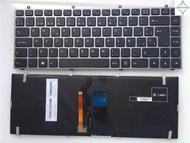 Main image of for Hasee K350C K3 K350S K360E with gray frame backlit SP spanish laptop keyboard Teclado MP-13C26E0J4302 6-80-W23D0-160-1