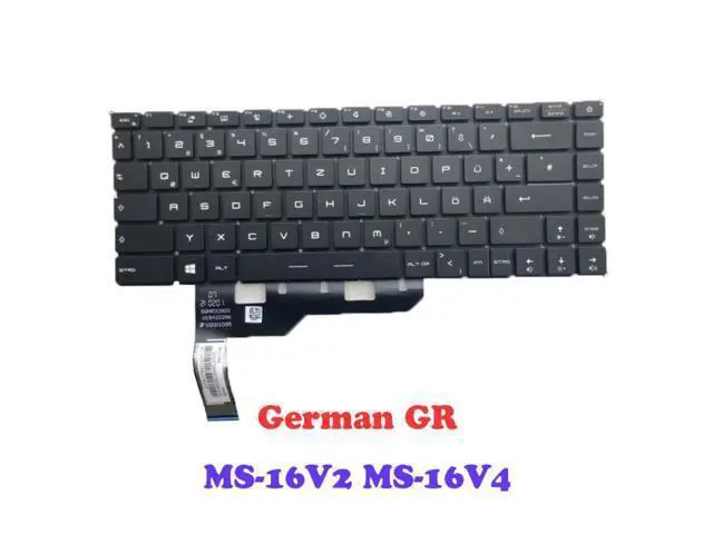 Main image of Laptop WS66 GR Backlit Keyboard For MSI WS66 10TM 10TL 10TLT 10TK 10TKT 10TMT WS66 11UK 11UKT 11UM 11UMT German Backlit NO Frame