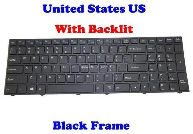 Main image of US Backlit Keyboard For CLEVO N250 CVM15F2300J430M 6-80-N85H3-191-1 English N350DV N350DW N550RN N650DU N751BU N750WG N750WU