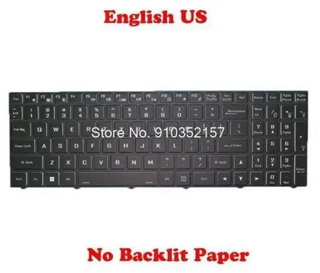 Main image of No Backlit Paper US Keyboard For CLEVO PC50DC-D PC50DD2 PC50DD2-D PC50DF1 PC50DF1-D PC50DN2 PC50DN2-D PC51DC-D PC51DD2-D English