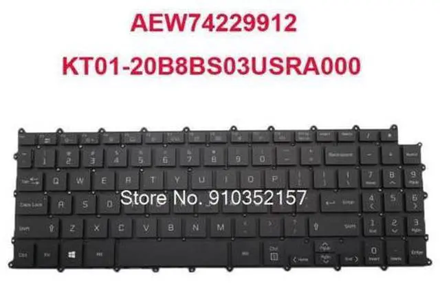 Main image of Laptop Backlit Keyboard For LG AEW74229912 KT01-20B8BS03USRA000 United States US Black No Frame