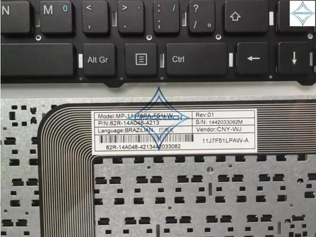 Alt view image 2 of 2 - for Positivo P980M mp-11j78pa-f51kw br Brazilian laptop notebook keyboard MP-11J78PA-F51LW 11J7F516PAL-B 82R-14A048-4213