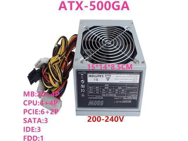 Alt view image 4 of 6 - PC PSU For Enhance ATX 500W Power Supply ATX-500GA