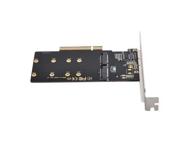 Alt view image 2 of 5 - Dual 2X NVME M.2 AHCI to PCIE Express 3.0 Gen3 X8 X16 Raid Card VROC Raid0 Hyper Adapter