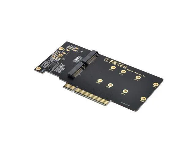 Alt view image 5 of 5 - Dual 2X NVME M.2 AHCI to PCIE Express 3.0 Gen3 X8 X16 Raid Card VROC Raid0 Hyper Adapter