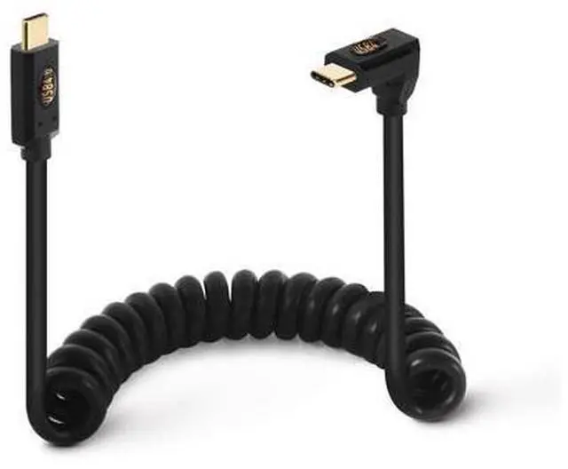 Main image of 3.9ft USB 4.0 Type C Coiled Cable, Bidirectional 40Gbps, 240W PD Charging, 8K@60Hz Video, Straight to Up Down Angle Male Spring Spiral Cord for Thunderbolt 4/3, Smartphone, Laptop, Monitor