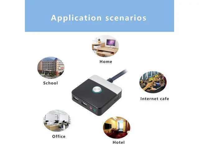 Alt view image 6 of 7 - Reset HDD Button Switch Desktop PC Computer Case Power Supply Supplies on/Off with Dual USB PortsAudio Ports and Reset HDD Push Button Switch for Home, Office, Internet Cafes(Cable 120CM