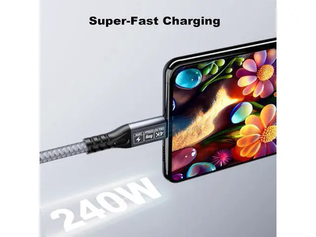 Alt view image 5 of 7 - 20Gbps USB C 3.2 Extension Cable, USBC 3.2 Gen2 Type-c Male to Female Extender Cable Ultra HD 4K@60Hz 240W Charging 20Gbps Data Transfer Compatible with External SSD eGPU 2m