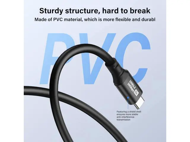 Alt view image 4 of 7 - USB C to USB C Cable USB 3.2 Type C 20Gbps PD 100W 8K@60Hz Data Fast Charging Cable for Phone, Tablet, Other USB C Devices (1M)