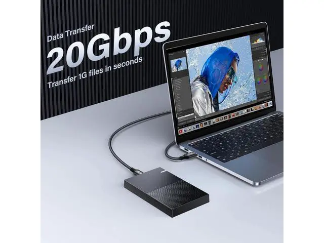 Alt view image 2 of 7 - USB C to USB C Cable USB 3.2 Type C 20Gbps PD 100W 8K@60Hz Data Fast Charging Cable for Phone, Tablet, Other USB C Devices (2M)