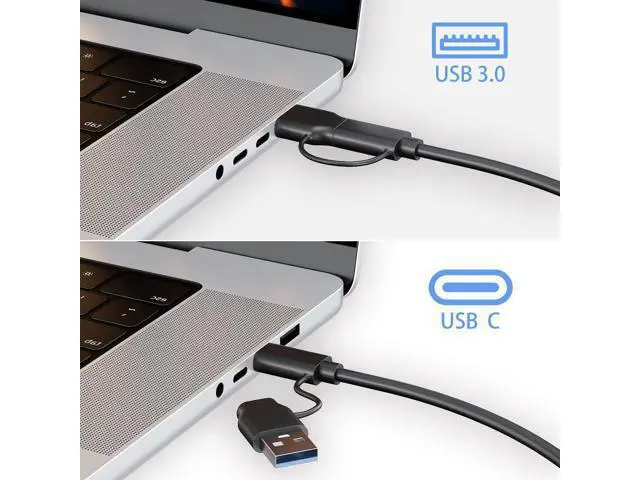 Alt view image 2 of 7 - SATA to USB 3.0 and USB C Adapter Cable for 3.5 2.5 Inch SSD/HDD Hard Drive Reader, External Converter for SSD/HDD Data Transfer with 12V/2A Power Adapter
