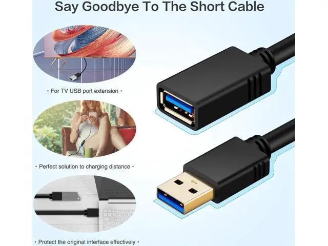 Alt view image 2 of 7 - 32.8 ft. / 10m USB 3.0 Extension Cable , USB 3.0 Extension Cable - A-Male to A-Female for USB Flash Drive, Card Reader, Hard Drive, Keyboard,Mouse,Playstation, Xbox, Printer, Camera