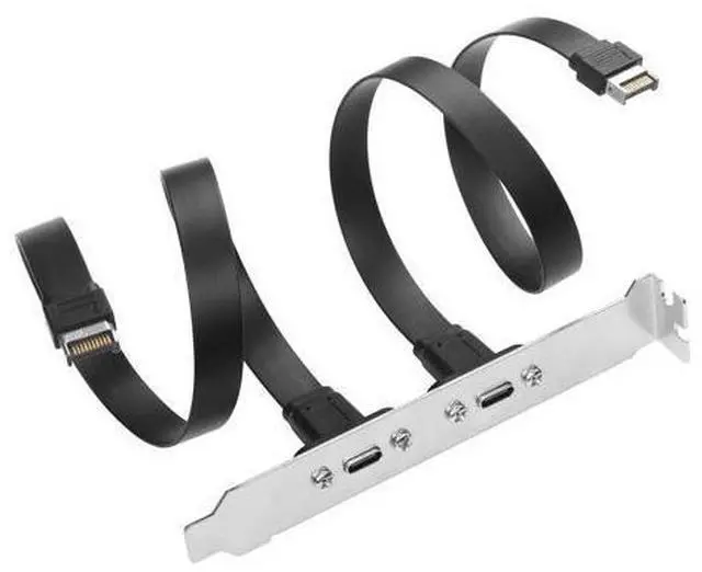 Main image of 1 Pack USB 3.1 Front Panel Header Type-C Extension Cables with Panel Mount Screw 10 Gbps Type-E 20Pin Male to USB-C Female Adapter Cables with Full Height Bracket,30cm/11.8inch
