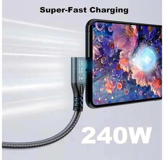 Alt view image 5 of 7 - 20Gbps USB C 3.2 Extension Cable, 90 Degree USBC 3.2 Gen2 Type-c Male to Female Extender Cable 4K@60Hz 240W Charging 20Gbps Data Transfer with External SSD eGPU (90 Degree Extension 1M)