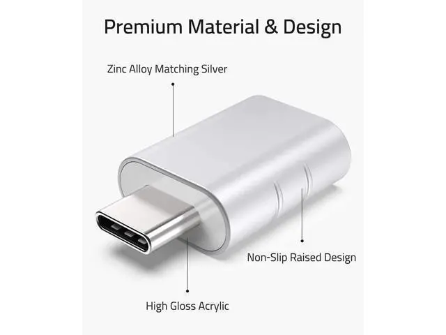 Alt view image 3 of 7 - USB C to USB Adapter Pack of 2 USB C Male to USB3 Female Adapter Compatible with MacBook Pro 2021 iMac iPad Mini 6/Pro MacBook Air 2022 and Other Type C or Thunderbolt 4/3 Devices Space Silver