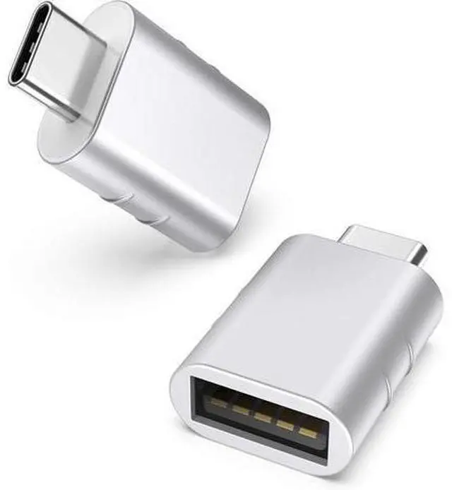 Main image of USB C to USB Adapter Pack of 2 USB C Male to USB3 Female Adapter Compatible with MacBook Pro 2021 iMac iPad Mini 6/Pro MacBook Air 2022 and Other Type C or Thunderbolt 4/3 Devices Space Silver