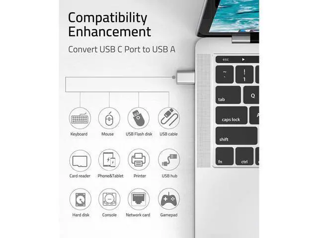 Alt view image 2 of 7 - USB C to USB Adapter Pack of 2 USB C Male to USB3 Female Adapter Compatible with MacBook Pro 2021 iMac iPad Mini 6/Pro MacBook Air 2022 and Other Type C or Thunderbolt 4/3 Devices Space Silver