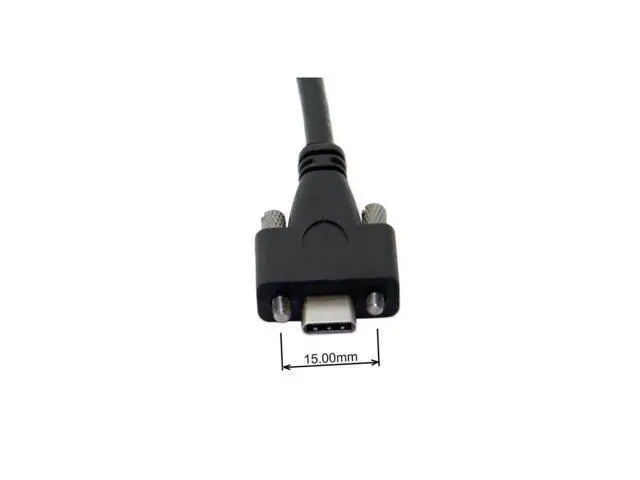 Alt view image 2 of 7 - USB 3.1 Type-C Dual M2 Screws Locking to Locking USB-C 10Gbps Data Cable Panel Mount Type 10 ft.