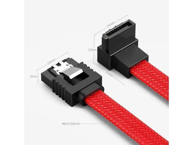 Alt view image 2 of 7 - 3PACK SATA Cable III 3 Pack 90 Degree Straight to Right Angle 6Gbps HDD SDD SATA Data Cable with Locking Latch 50cm 18 Inch for SATA HDD, SSD, CD Driver, CD Writer, Red