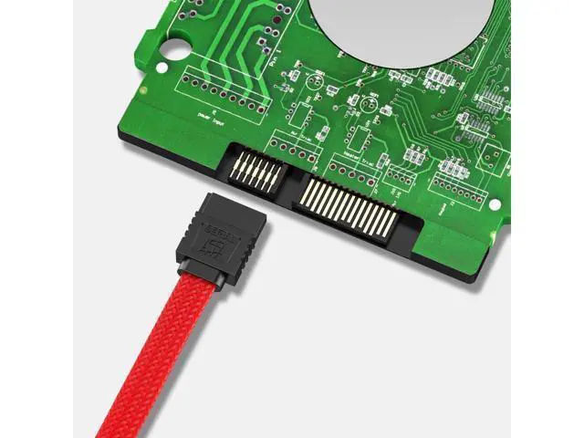 Alt view image 4 of 7 - 3PACK SATA Cable III 3 Pack 90 Degree Straight to Right Angle 6Gbps HDD SDD SATA Data Cable with Locking Latch 50cm 18 Inch for SATA HDD, SSD, CD Driver, CD Writer, Red