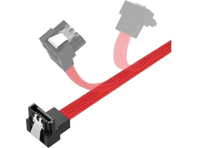 Alt view image 5 of 7 - 3PACK SATA Cable III 3 Pack 90 Degree Straight to Right Angle 6Gbps HDD SDD SATA Data Cable with Locking Latch 50cm 18 Inch for SATA HDD, SSD, CD Driver, CD Writer, Red