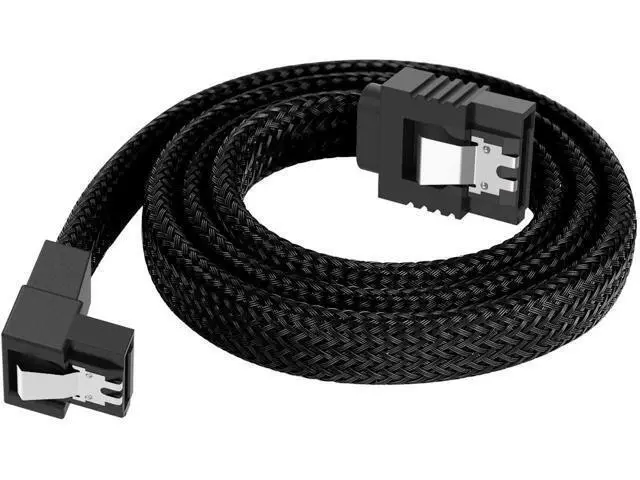 Alt view image 3 of 7 - 3PACK SATA Cable III 3 Pack 90 Degree Straight to Right Angle 6Gbps HDD SDD SATA Data Cable with Locking Latch 50cm 18 Inch for SATA HDD, SSD, CD Driver, CD Writer, Black