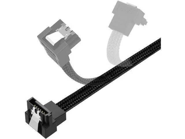 Alt view image 5 of 7 - 3PACK SATA Cable III 3 Pack 90 Degree Straight to Right Angle 6Gbps HDD SDD SATA Data Cable with Locking Latch 50cm 18 Inch for SATA HDD, SSD, CD Driver, CD Writer, Black