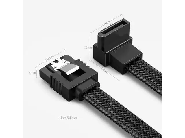 Alt view image 6 of 7 - 3PACK SATA Cable III 3 Pack 90 Degree Straight to Right Angle 6Gbps HDD SDD SATA Data Cable with Locking Latch 50cm 18 Inch for SATA HDD, SSD, CD Driver, CD Writer, Black