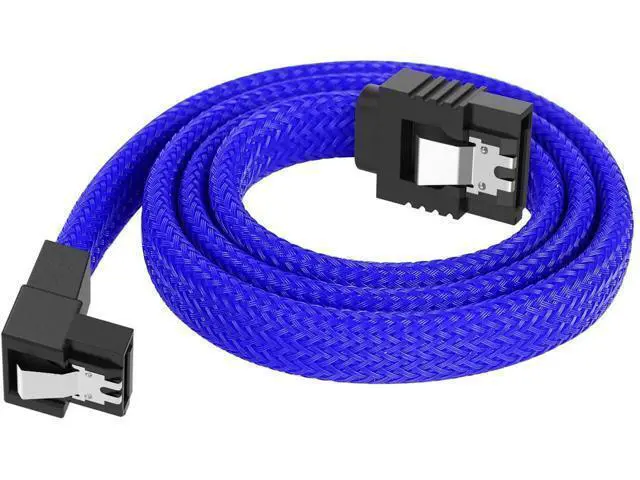 Alt view image 2 of 7 - 3PACK SATA Cable III 3 Pack 90 Degree Straight to Right Angle 6Gbps HDD SDD SATA Data Cable with Locking Latch 50cm 18 Inch for SATA HDD, SSD, CD Driver, CD Writer, Blue