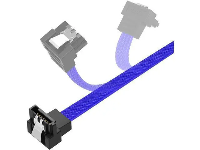 Alt view image 4 of 7 - 3PACK SATA Cable III 3 Pack 90 Degree Straight to Right Angle 6Gbps HDD SDD SATA Data Cable with Locking Latch 50cm 18 Inch for SATA HDD, SSD, CD Driver, CD Writer, Blue