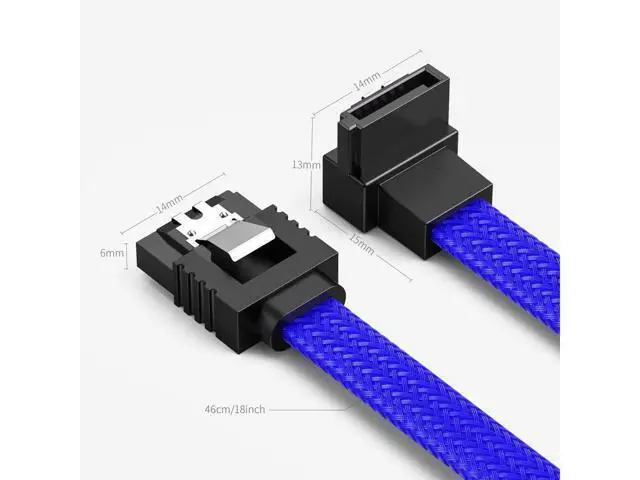 Alt view image 6 of 7 - 3PACK SATA Cable III 3 Pack 90 Degree Straight to Right Angle 6Gbps HDD SDD SATA Data Cable with Locking Latch 50cm 18 Inch for SATA HDD, SSD, CD Driver, CD Writer, Blue