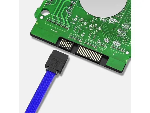 Alt view image 7 of 7 - 3PACK SATA Cable III 3 Pack 90 Degree Straight to Right Angle 6Gbps HDD SDD SATA Data Cable with Locking Latch 50cm 18 Inch for SATA HDD, SSD, CD Driver, CD Writer, Blue
