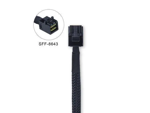 Alt view image 2 of 6 - 12G Internal Mini SAS HD SFF-8643 to SFF-8643 Cable, with Sideband, 100-Ohm, 1-m(3.3ft), 2 Pack