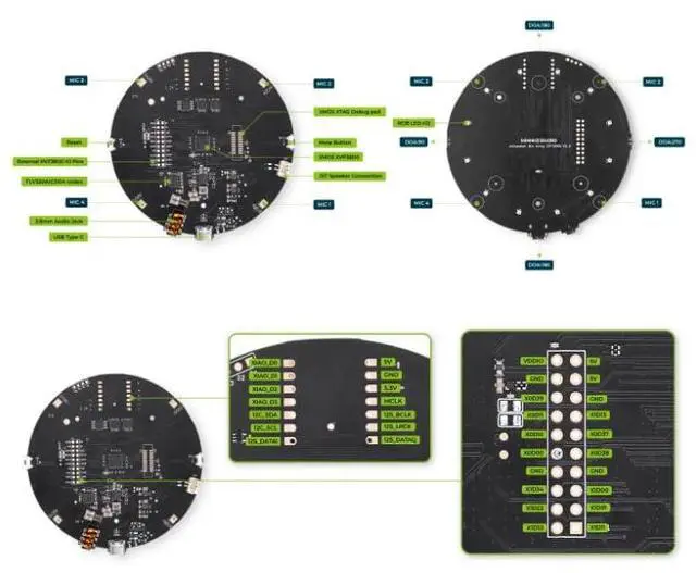 Alt view image 5 of 5 - 1pc reSpeaker XMOS XVF3800 Without Case AI-Powered 4-Mic Array for Clear Voice Even in Noise