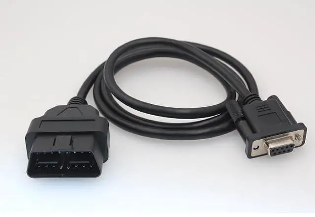 Main image of 1pc OBD-II 16Pin to DB9 Serial RS232 Cable, 1m, Male to Female Connector