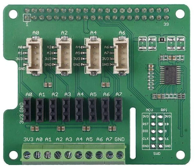 Alt view image 2 of 3 - 1pc 8-Channel 12-Bit ADC for Raspberry Pi (STM32F030)